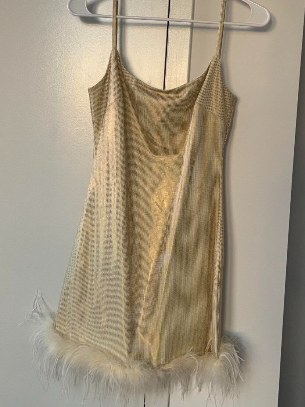 12th Tribe Goddess Gold Shimmer Mini Dress
